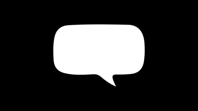 Animated speech bubble in the shape of an oval cloud, bubble chat icon animation illustration flat.
chat bubbles or messages 4k animated bubble message. Speech bubble for text, pop up chat box,