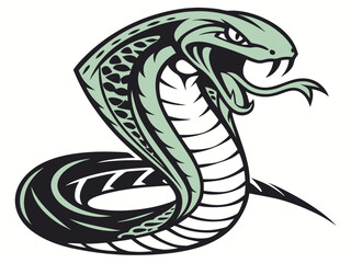 Fototapeta premium Aggressive Cobra Emblem Design in Monochrome Style