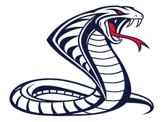 Fototapeta premium Aggressive Cobra Emblem Design in Monochrome Style