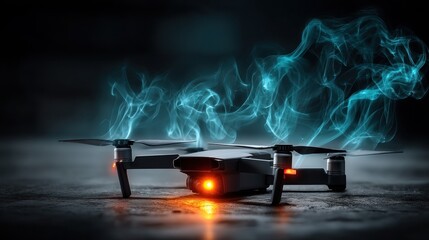Drone in Smoke: Futuristic Aerial Technology
