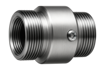 Aluminum threaded reducer for reducing pipe diameter in HVAC installations.