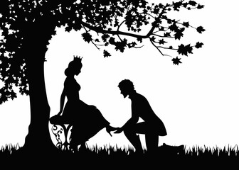 Romantic Fairy Tale Scene  Prince and Princess