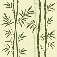 Elegant bamboo silhouettes against a neutral backdrop suitable for natural and asian-inspired designs