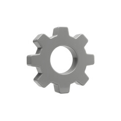 Silver gear wheel icon used to represent tools options configuration or preferences