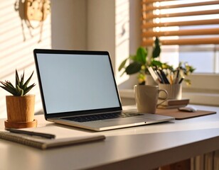 クリエイティブな仕事空間：光差し込むモダンな書斎で集中