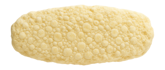 Pale yellowish limestone with oolitic texture and rounded grains