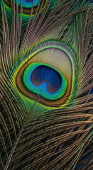 Obraz premium Stunning Peacock Feather Detail with Vivid Colors