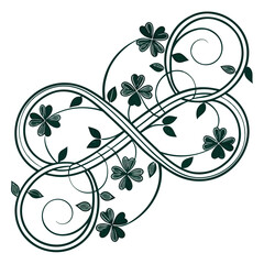 Elegant floral design with shamrocks and spirals perfect for various decorative applications and projects