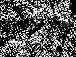 Abstract black and white artwork featuring textured lines and random patterns showcasing chaotic creativity