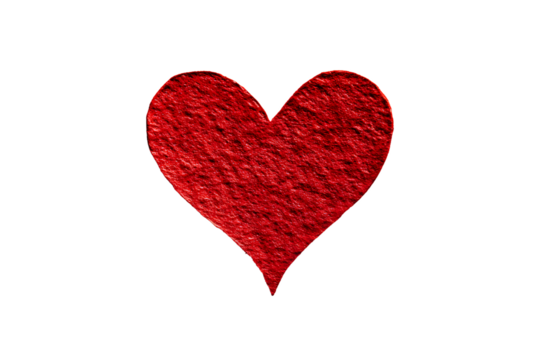 Textured red heart on a black background, ideal for Valentine's Day or love projects
