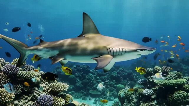 The beauty of underwater life filled with colorful coral reefs and swimming fish in a peaceful marine ecosystem