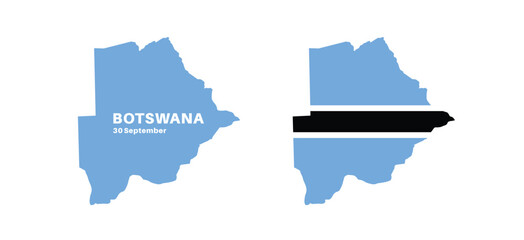 Fototapeta premium Set of isolated botswana maps. botswana flag overlaid with flag proportions. Maps and traveling around the world