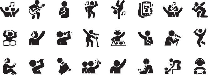 Dance & Fitness Icon Set – Zumba, Yoga, Aerobics, Exercise, Movement, Stretch, Dance Fitness, Cardio Icon, Workout Class