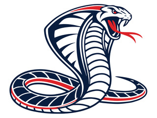 Powerful Cobra Mascot Design in Bold Colors