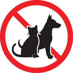 no cat no dog no pet allowed signage logo silhouette