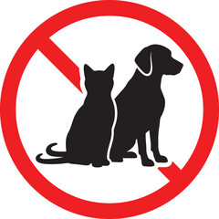 no cat no dog no pet allowed signage logo silhouette 2