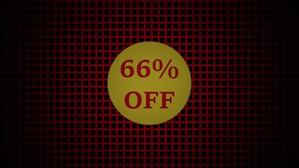 66% Percent OFF Promotional Discount Banner Animation . 66% OFF Price Tag and Discount Banner Animation for Sales Promotions, Retail Advertising, Seasonal Marketing, and Special Offer Campaigns