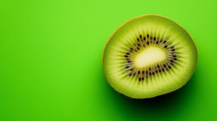 Top view kiwi cross-section and peel shown, food catalog ready