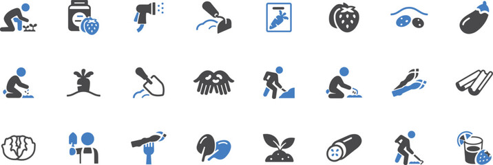Climbing & Hiking Icons Set – Mountaineering, Hiking, Trail, Adventure, Outdoor, Climb Gear, Mountain, Trekking