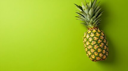 Top-down pineapple with crown centered, minimalistic food photography