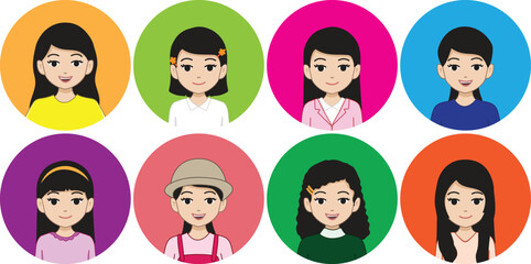 Cartoon Avatar of Women/Girls/Female