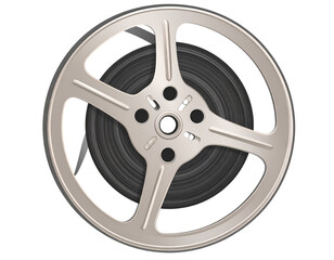 Obraz premium Vintage Film Reel with Shadow – Movie Theme PNG