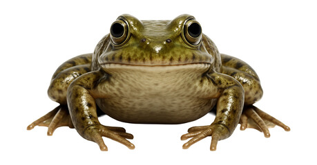 Speckled brown and green frog with smooth, moist skin and bulging eyes
