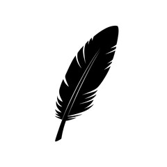 Fototapeta premium A simple silhouette of a feather icon set is depicted in modern style and isolated on a white background
