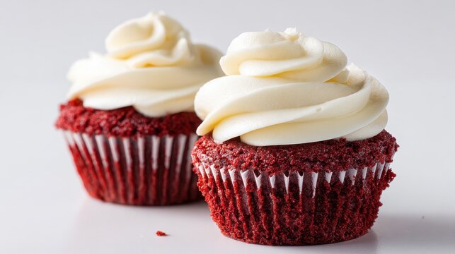 red velvet cupcake with icing - Powered by Adobe