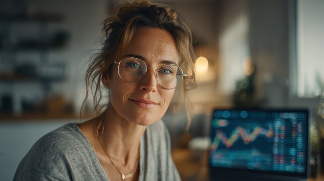 A professional woman at work, focused on her computer, showcasing expertise