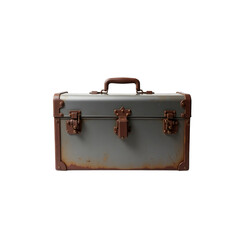 Vintage Metal Suitcase with Rusty Edges and Brown Accents