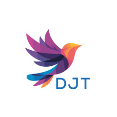 DJT “Colorful Abstract Bird Logo Design – DJT Later Logo, Modern Geometric Vector Illustration”
