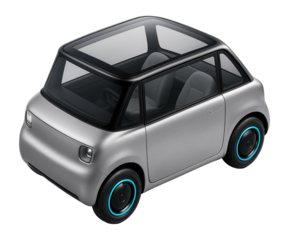 Microcar with a digital dashboard and minimalist interior design