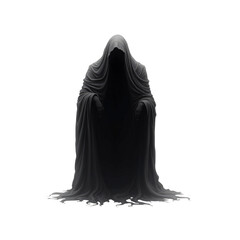Mysterious Hooded Figure in Shadowy Robe