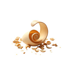 Abstract Wood Shavings in Spiral Form Craftsmanship and Design