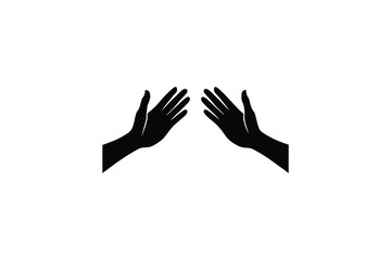 Two Hands Reaching Outward in a Gesture of Connection or Separation Depicted in a Striking Silhouette silhouette The image features two hands