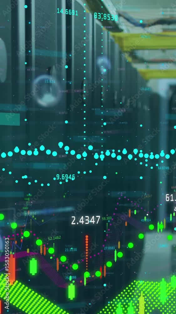 Poster animation of data processing over computer servers