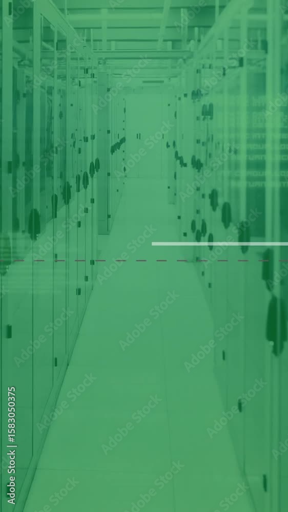 Poster animation of digital data processing over computer servers
