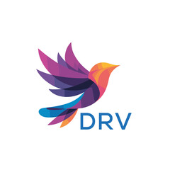 DRV “Colorful Abstract Bird Logo Design – DRV Later Logo, Modern Geometric Vector Illustration”
