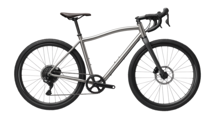 Titanium gravel bike featuring a curved top tube and relaxed geometry