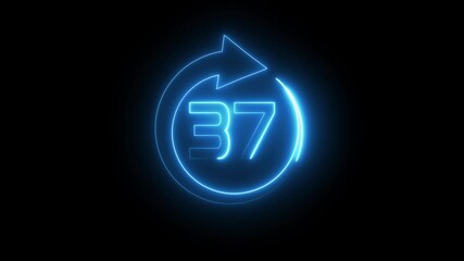 Neon Countdown timer. Neon 48 number countdown animation. 