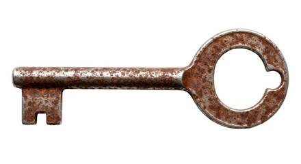 Isolated Old Rusty Key