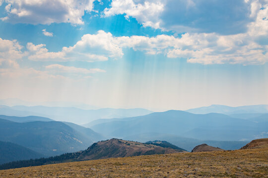 American Flag Mountain Colorado View with hazy sky