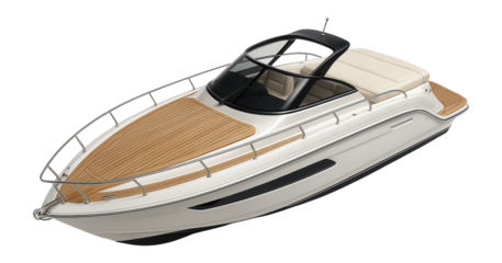 Motor yacht featuring a large aft sunpad and teak decking