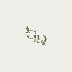 organic leaf logo bold initial concept letter luxury wedding monogram design GD