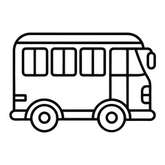 Stylized green and white bus illustration isolated on white background