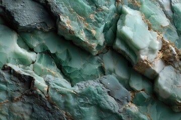 Emerald Stone's Textural Beauty: An abstract close-up of an emerald stone presents a captivating study in texture and color.