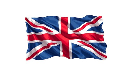 Fototapeta premium Waving United Kingdom Flag Illustration with Vibrant Colors and Detailed Design