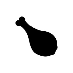 Chicken leg silhouette vector flat illustration design.