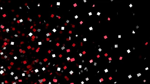 Red white confetti burst animation background for party celebration and festive events videos
